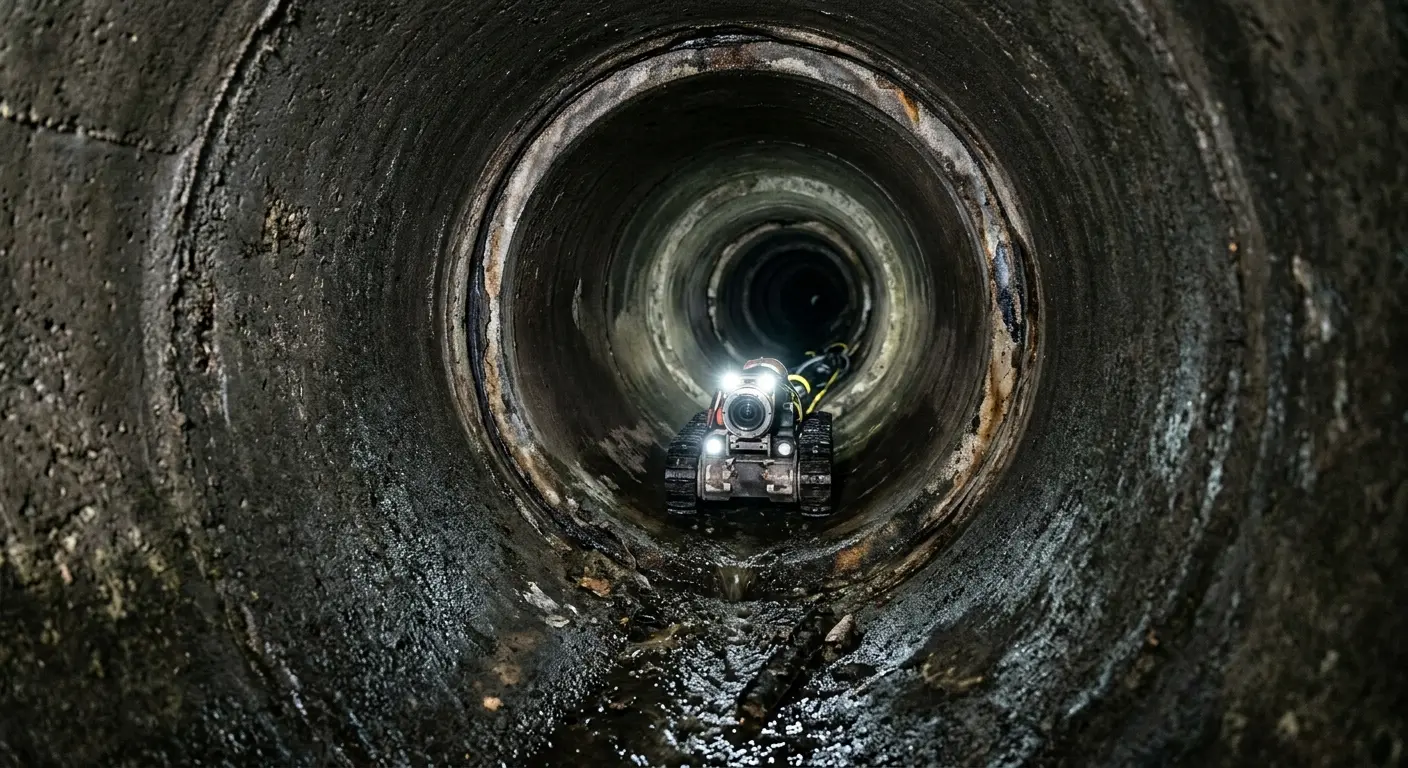 Robotic sewer camera inspecting pipe interior for Sewer Line Repair in Cottonwood Heights